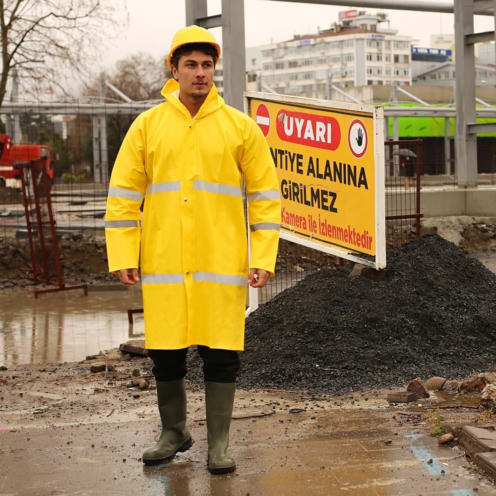 Yağmurluk Dizaltı Reflektörlü 40 Mic. SARI
