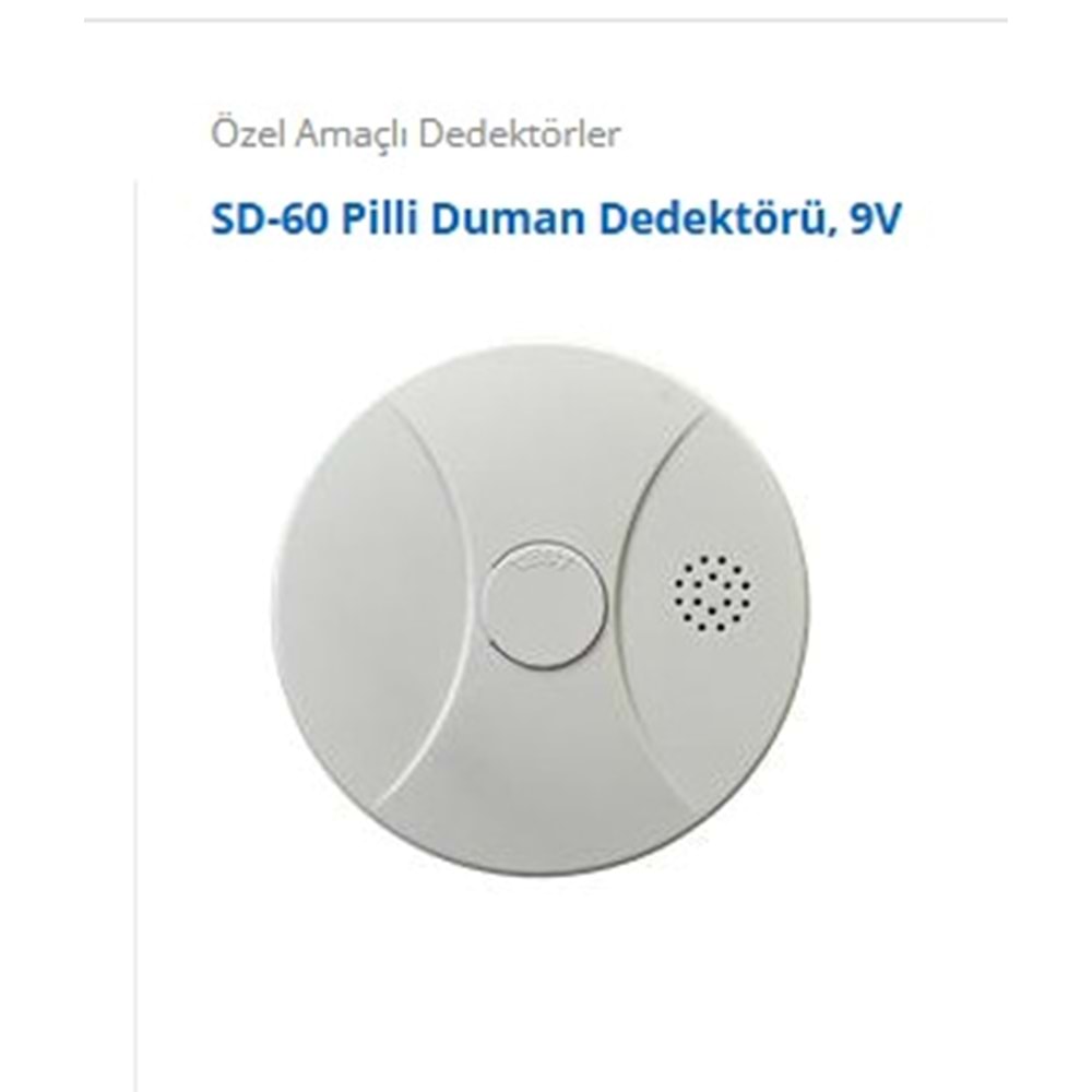 Duman Dedektörü Pilli SD-60 9V