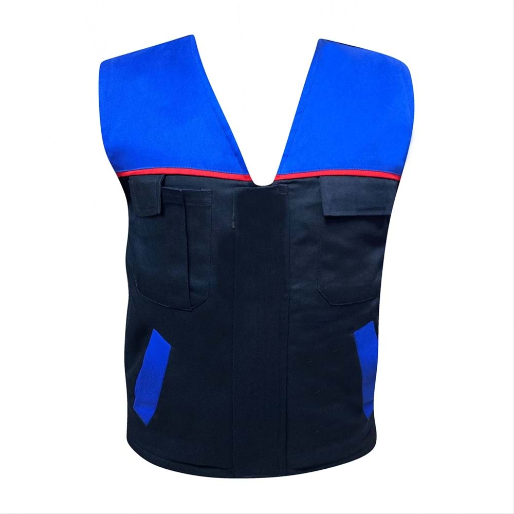 Yelek 16x12 V Yaka Kapitoneli - Lacivert-Mavi - S-1