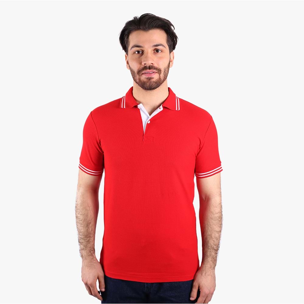 Lakos T-Shirt Penyeye Penye Çizgili Polo Yaka