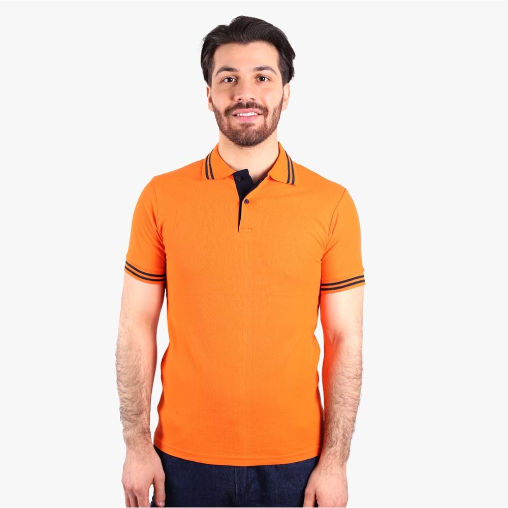 Lakos T-Shirt Penyeye Penye Çizgili Polo Yaka