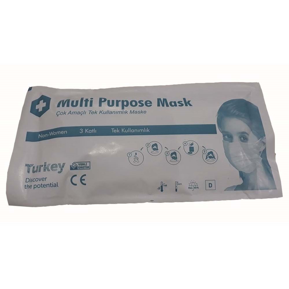 Maske Cerrahi 3 Katlı Non-Woven 10 Lu Paket