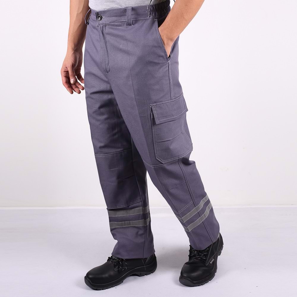 Pantolon Panama Dokuma Kanvas Reflektörlü - Gri - Xxl-5