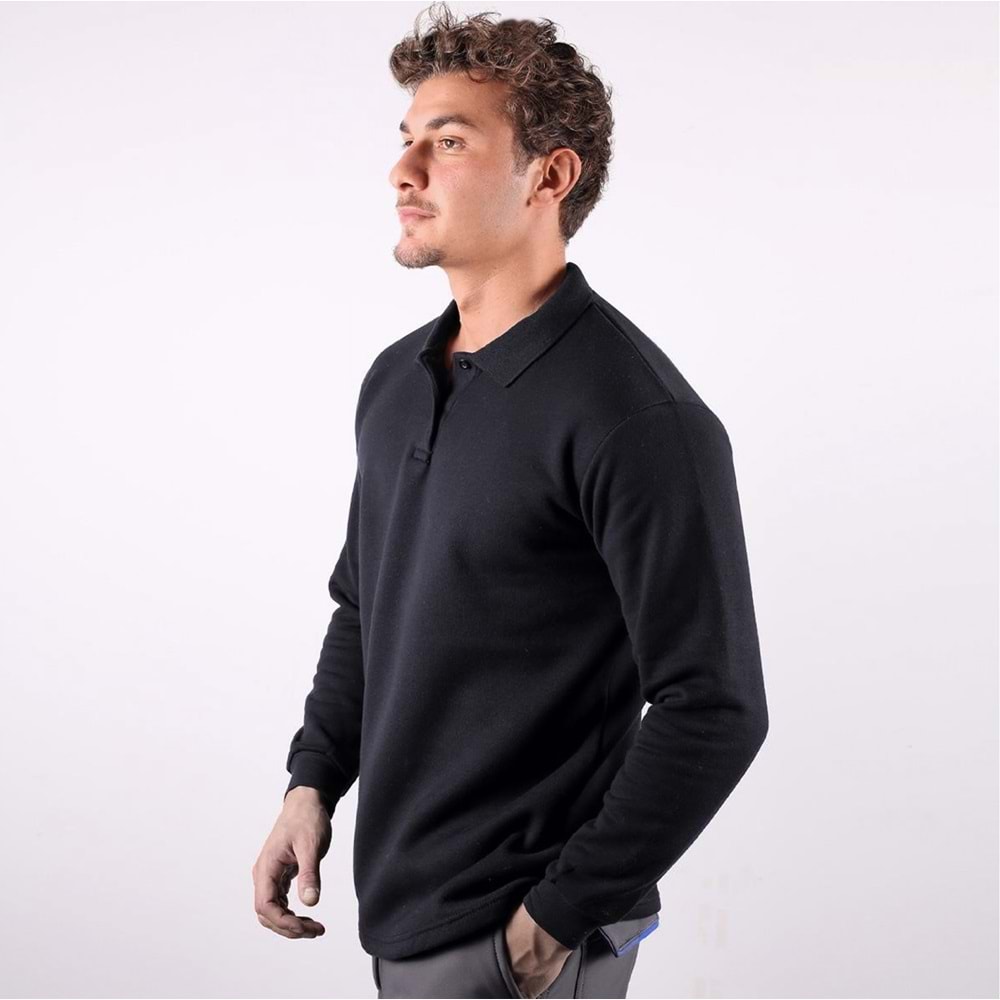Samteks İki İplik Polo Yaka Sweat