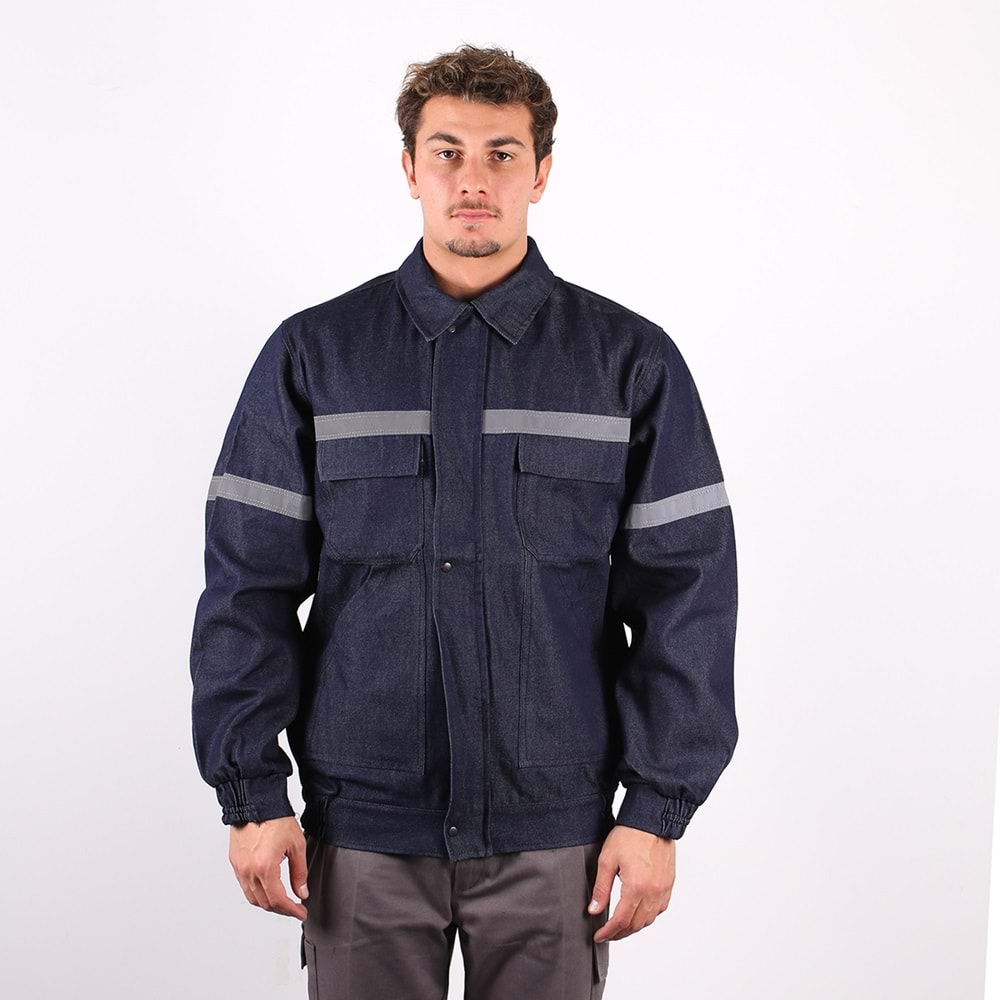 Mont Kot Astarsız Reflektörlü MAVİ - 4XL