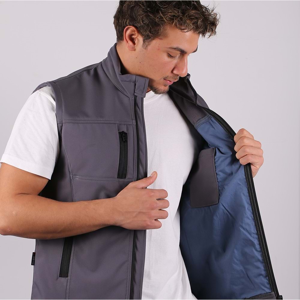 Yelek Softshell Üç Cepli