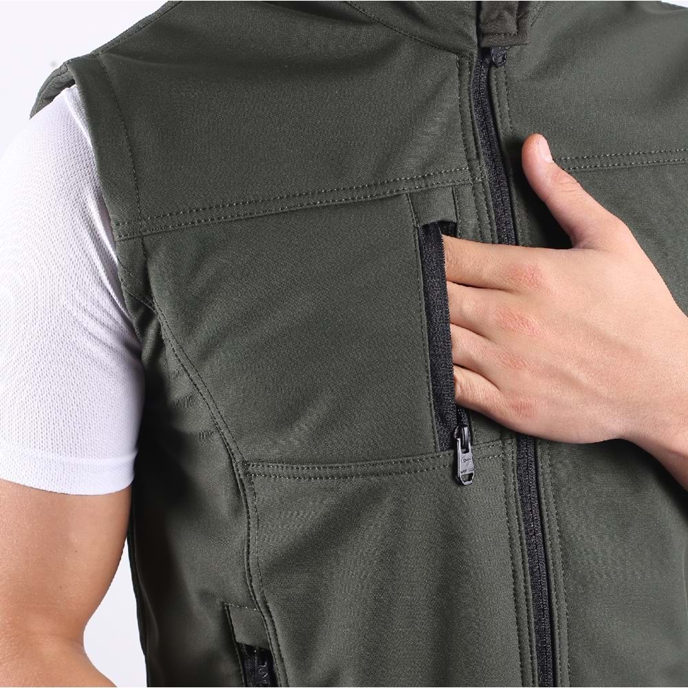 Yelek Softshell Üç Cepli