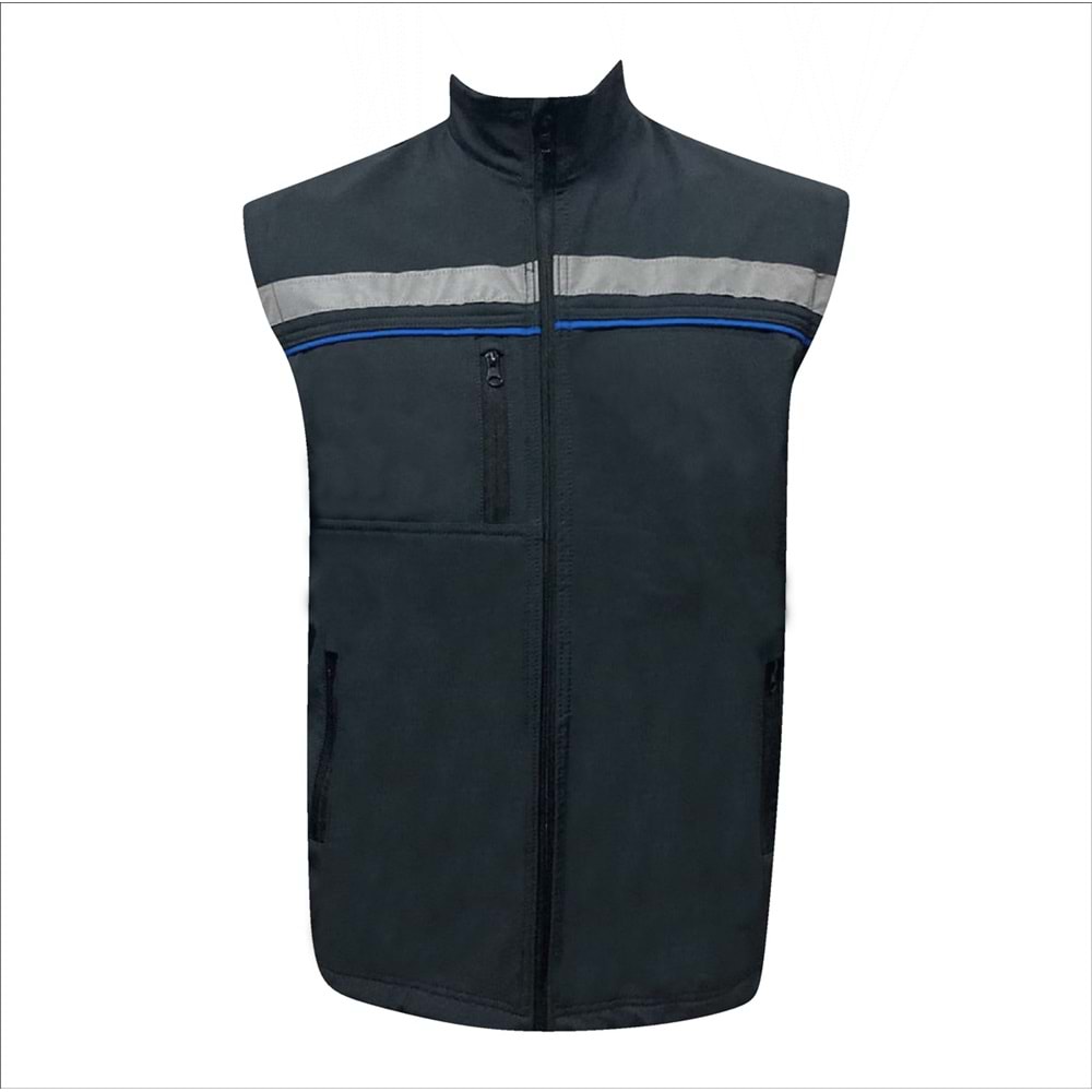 Yelek Softshell Sax Mavi Biyeli