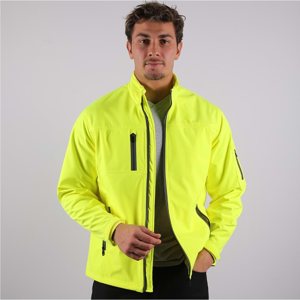 Softshell Mont Reflektör Fermuarlı