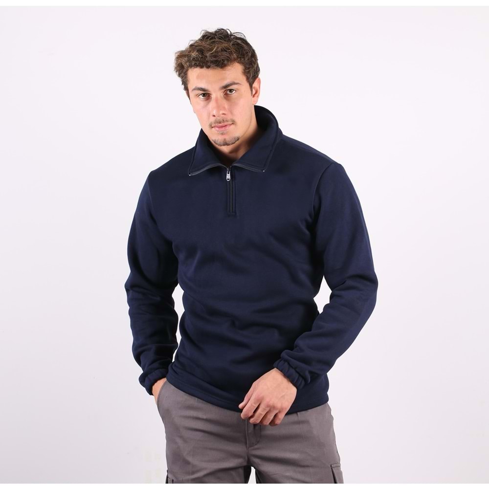 Samteks Üç İplik Yarım Fermuarlı Sweatshirt