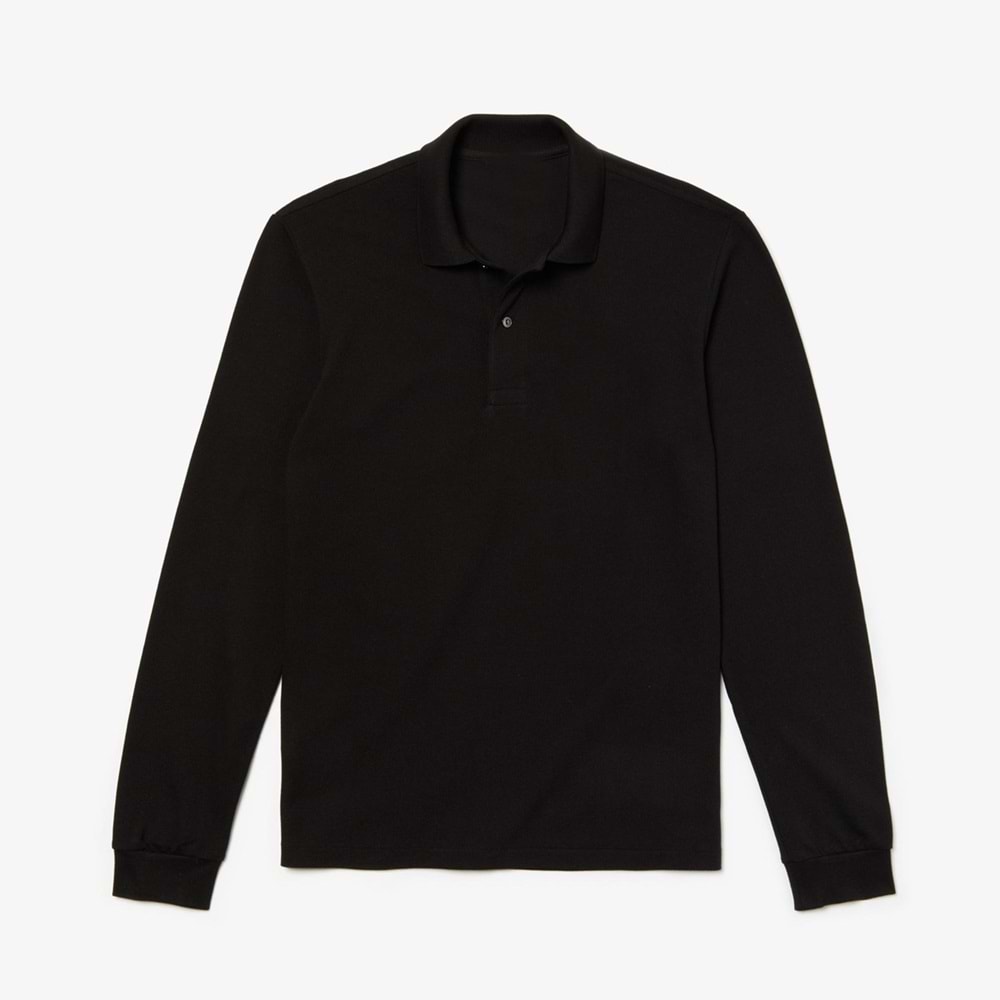 Open-End Pike Örme Polo Yaka Uzun Kol T-Shirt