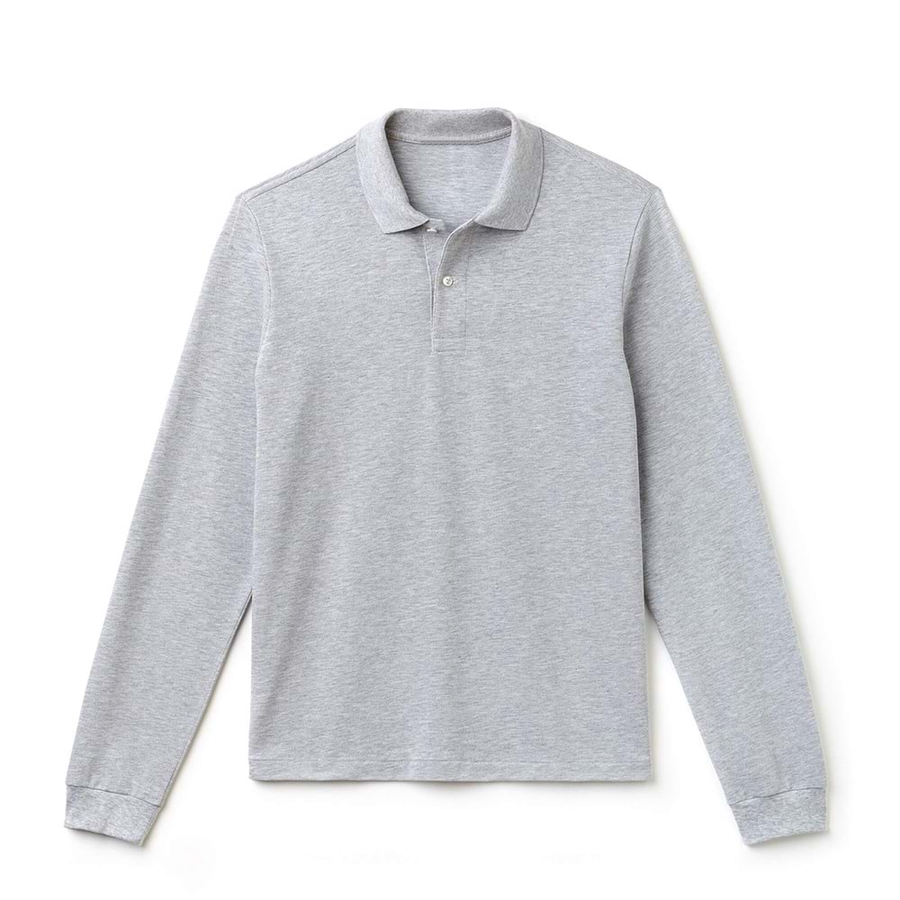 Open-End Pike Örme Polo Yaka Uzun Kol T-Shirt