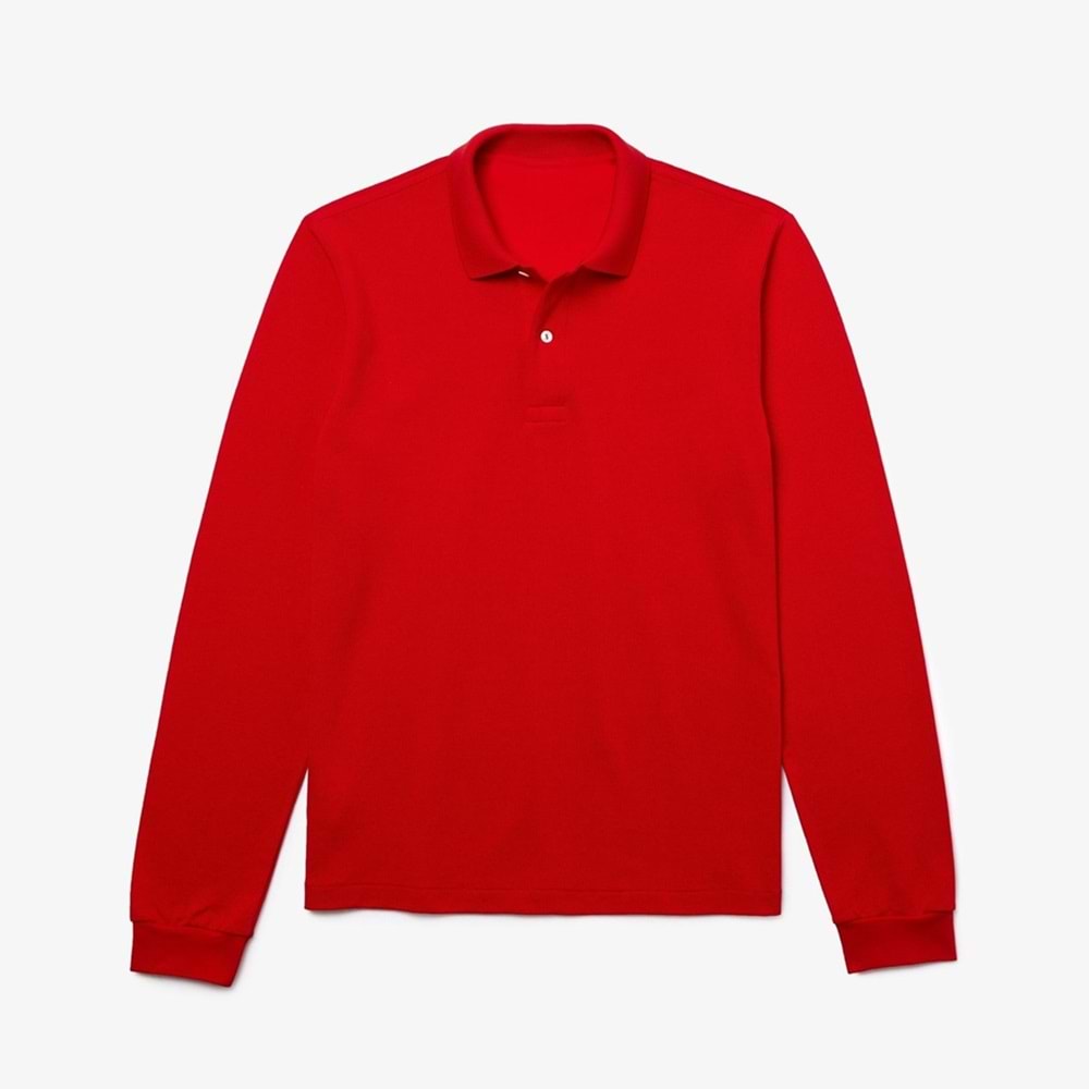 Open-End Pike Örme Polo Yaka Uzun Kol T-Shirt