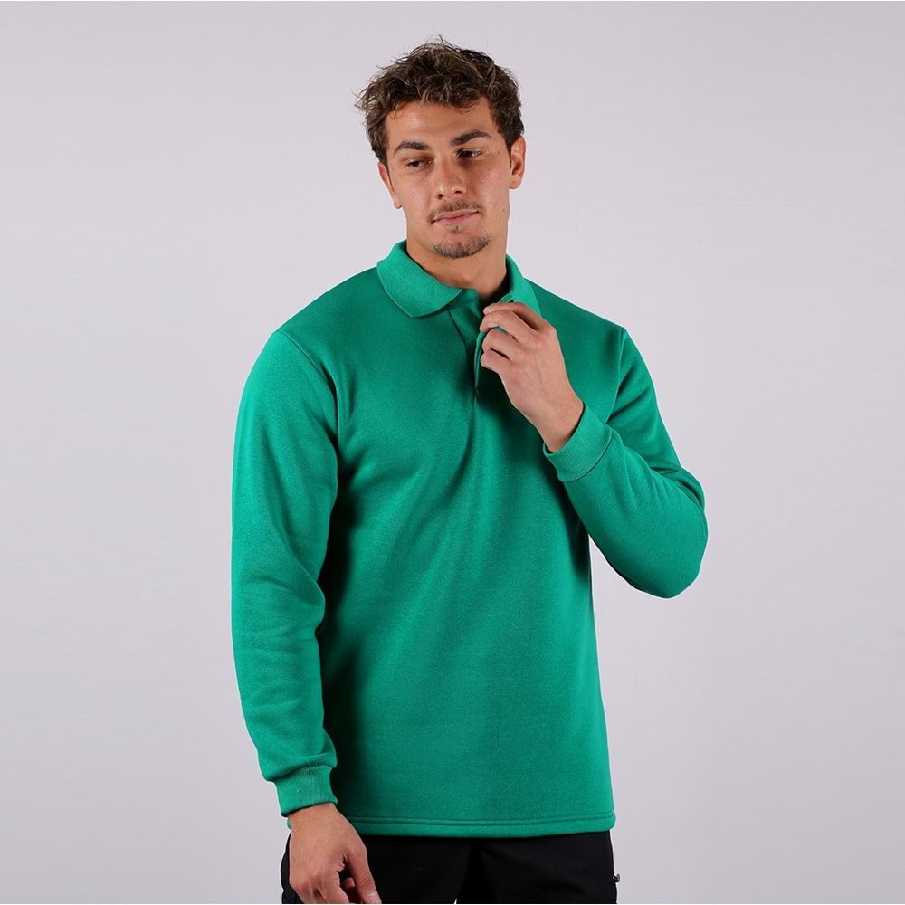 Samteks Üç İplik Polo Yaka Sweat