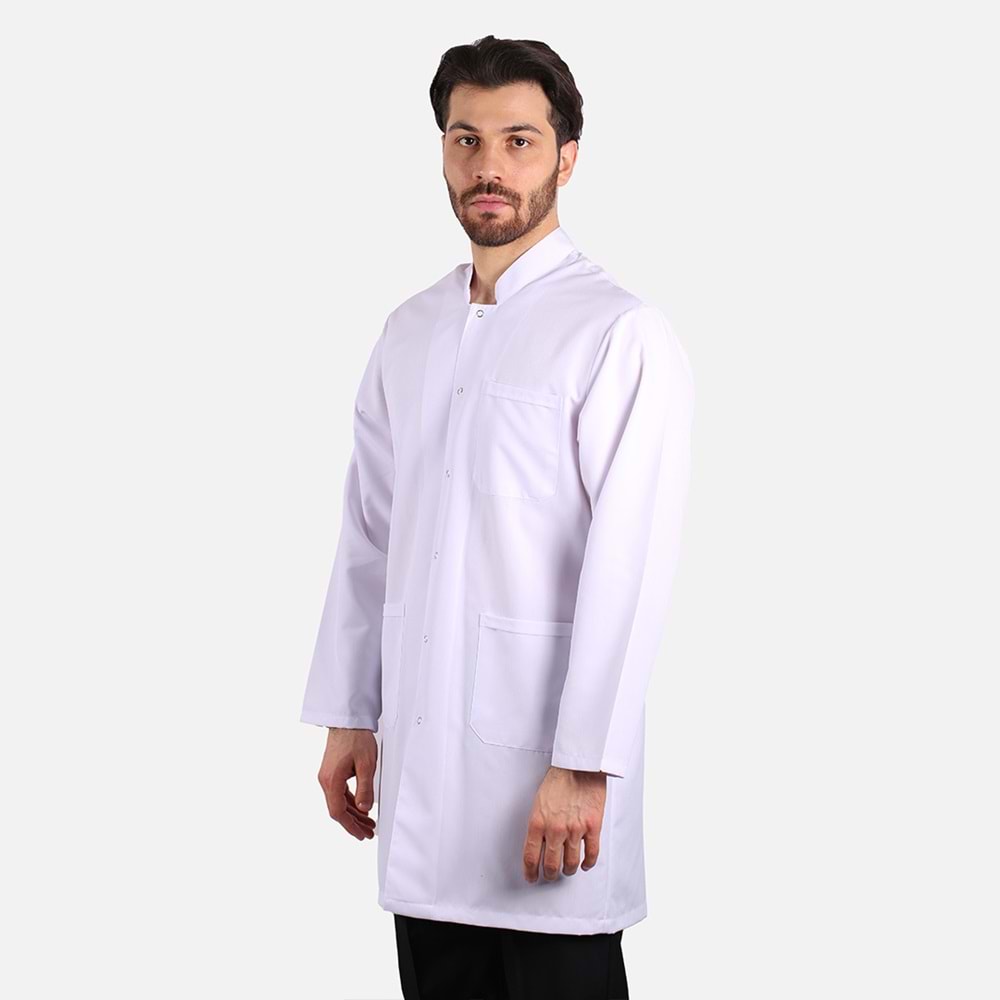 Samteks Uzun Boy Hakim Yaka Erkek Önlük - Beyaz