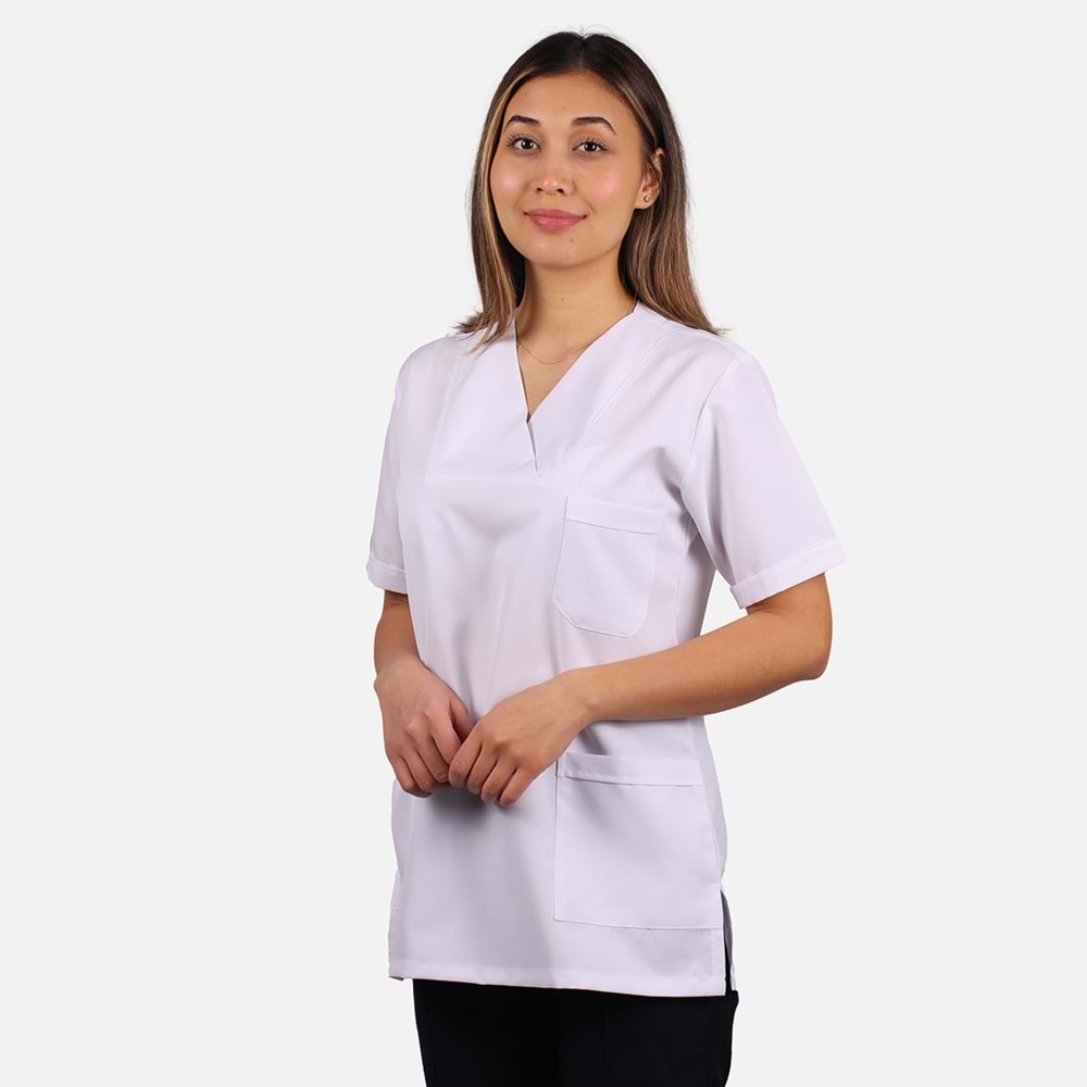 Önlük Zarf Yaka Bayan - Beyaz - 38