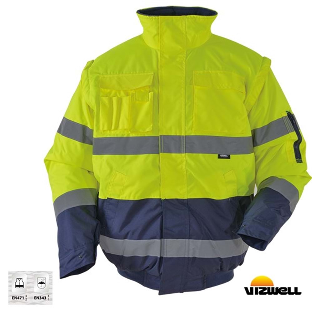 Parka Pilot Blue Oxford Vizwell - Sarı - Xl-4