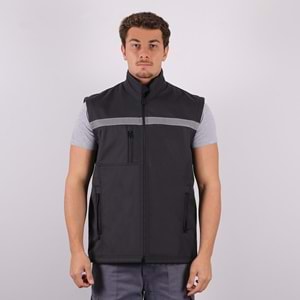 Yelek Softshell Reflektör Şeritli