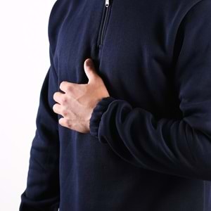 Samteks Üç İplik Yarım Fermuarlı Sweatshirt