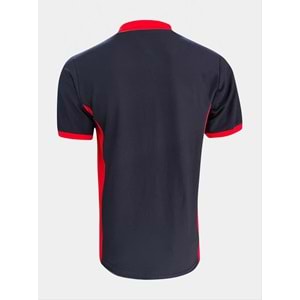 Samteks Garnili Polo Yaka Pike Örme T-Shirt - Lacivert-Kırmızı - M-2