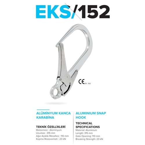 Karabina Alüminyum Kanca 110 mm EKS152 Eks
