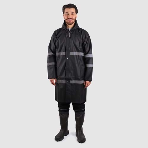 Yağmurluk Reflektörlü Dizaltı 45 Mic. - Siyah