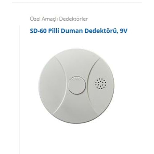 Duman Dedektörü Pilli SD-60 9V