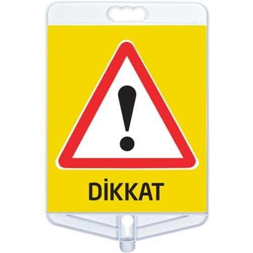 MFK MFK9304 Çift Taraflı Dikdörtgen Dikkat Uyarı Levhası