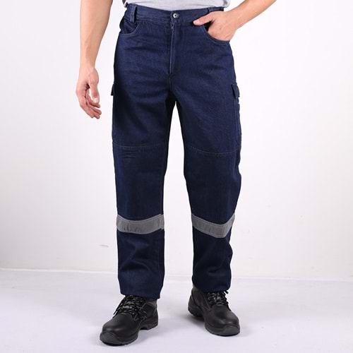 Samteks Reflektörlü Denim Kot Pantolon