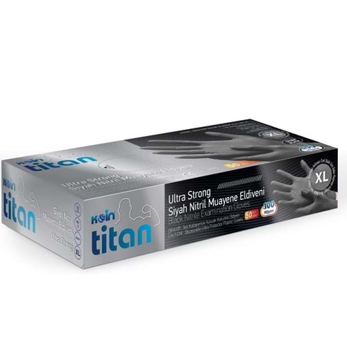 Ultra Kalın Siyah Nitril Eldiven Koin Titan 50 Adet