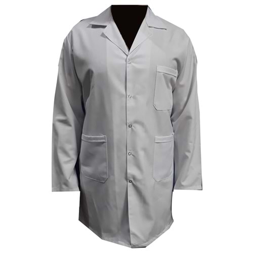 Samteks Uzun Boy Polo Yaka Erkek Önlük - Beyaz