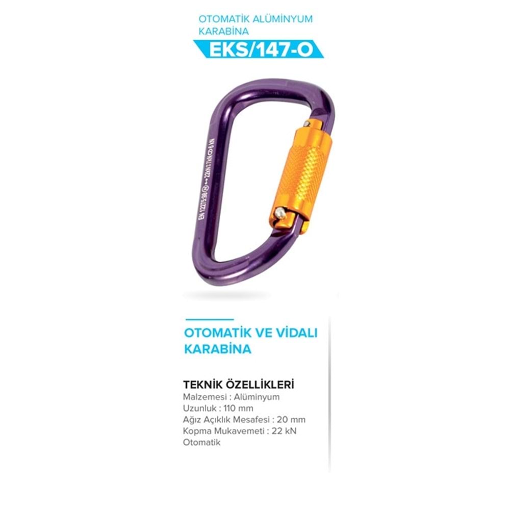 Karabina Otomatik ve Vidalı Renkli Alüminyum EKS147OT Eks