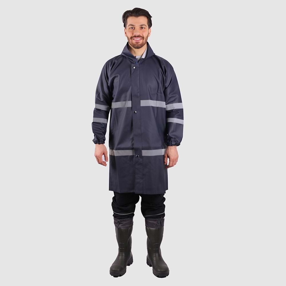 Yağmurluk Dizaltı Reflektörlü 45 Mic. LACİVERT