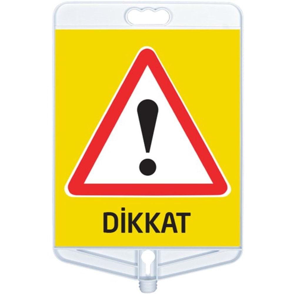 MFK MFK9304 Çift Taraflı Dikdörtgen Dikkat Uyarı Levhası