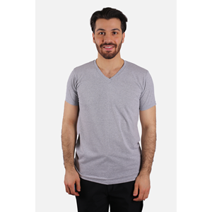T-Shirt Penye V Yaka Kısa Kol - SG