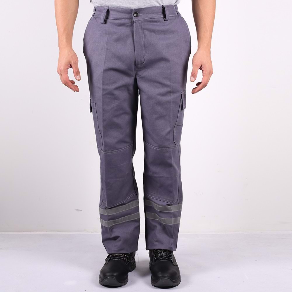 Pantolon Panama Dokuma Kanvas Reflektörlü - Gri - Xxl-5
