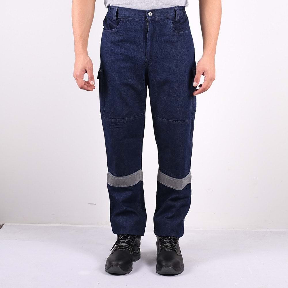 Samteks Reflektörlü Denim Kot Pantolon