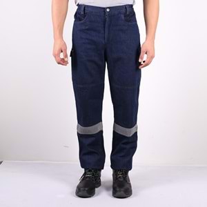 Samteks Reflektörlü Denim Kot Pantolon