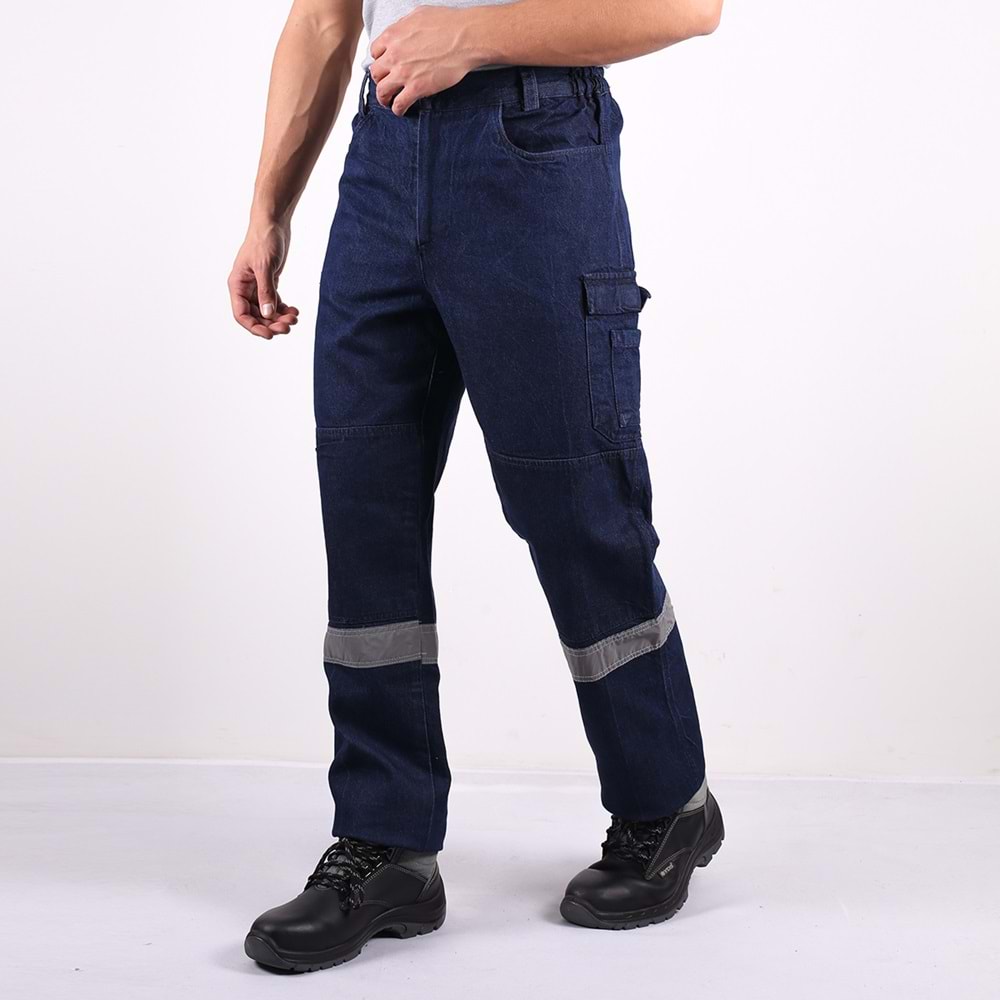 Samteks Reflektörlü Denim Kot Pantolon
