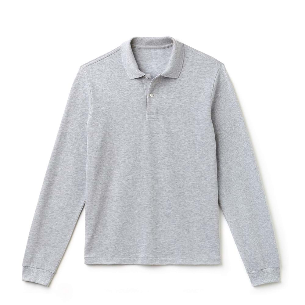 Open-End Pike Örme Polo Yaka Uzun Kol T-Shirt