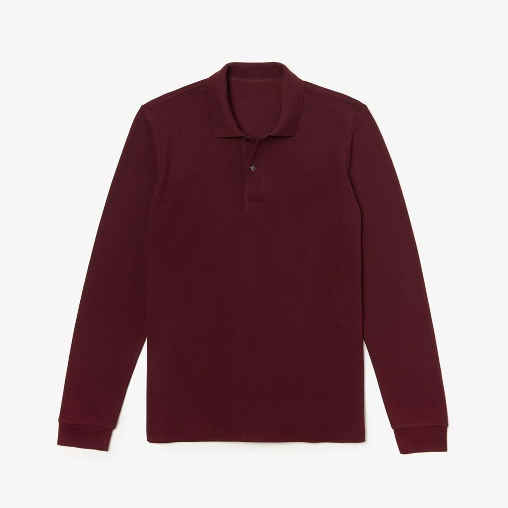 Open-End Pike Örme Polo Yaka Uzun Kol T-Shirt