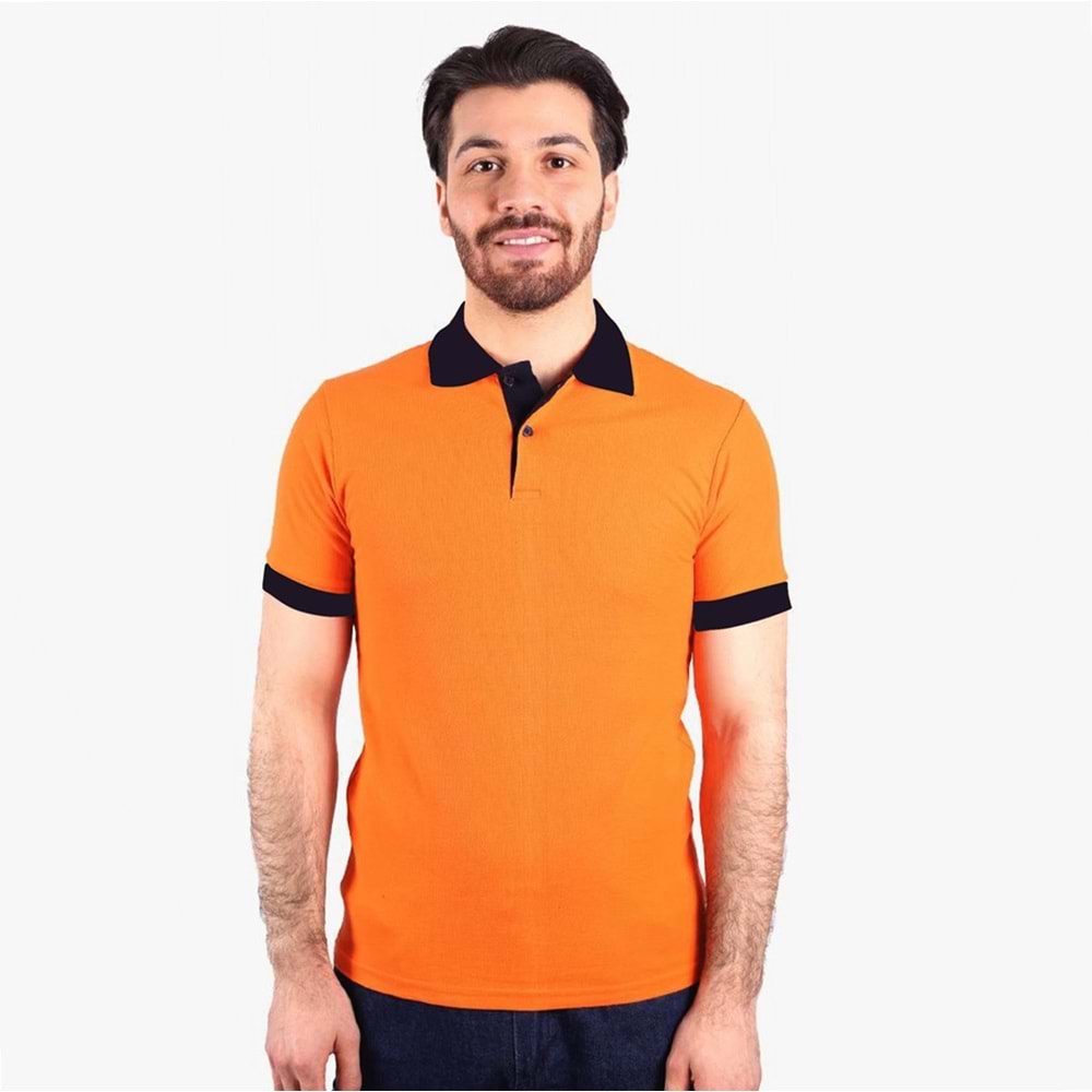 Samteks Renkli Polo Yaka Pike Örme T-Shirt