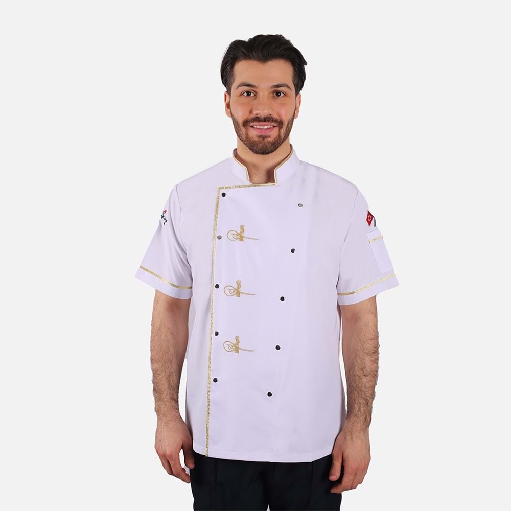 Aşçı Önlük Tuğralı Kısa Kol