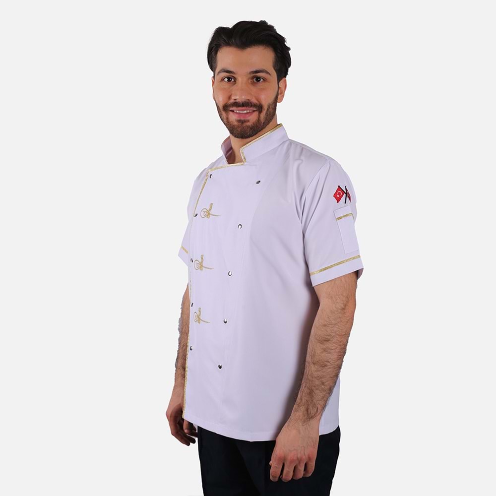 Aşçı Önlük Tuğralı Kısa Kol