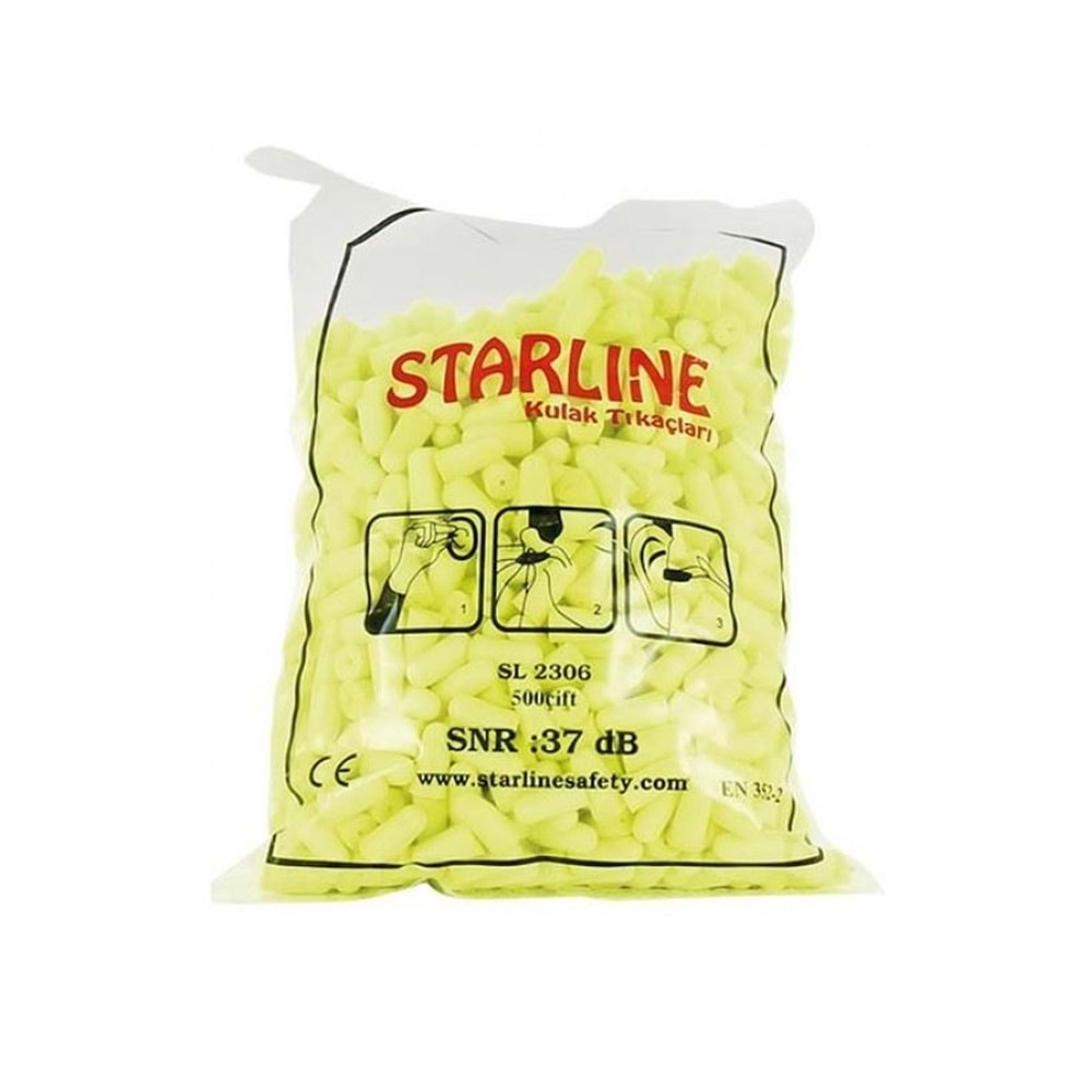 Starline SL 2306 Kulak Tıkacı Yedeği 500 Çift 37 DB